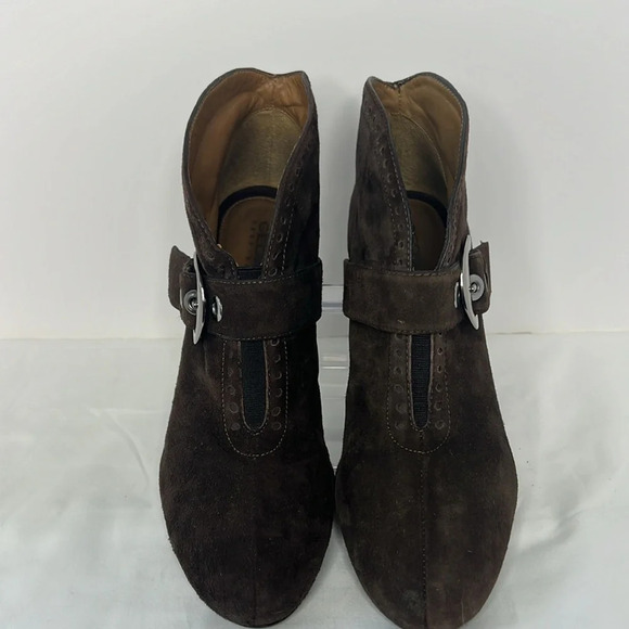 Geox Respira Suade Brown Buckle Heel Ankle Boots EU 39 US9 - Picture 6 of 13